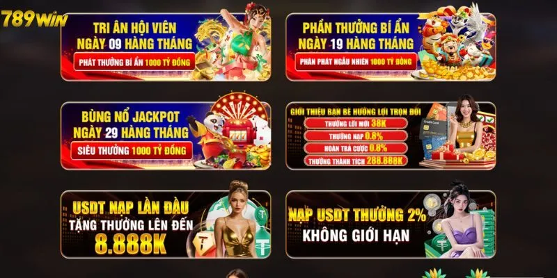 Khuyến mãi 789win đa dạng, cực cuốn